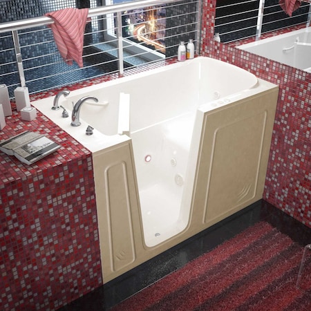 Meditub MediTub Walk-In 32 x 60 Left Drain Biscuit Whirlpool Walk-In Bathtub 3260LBH